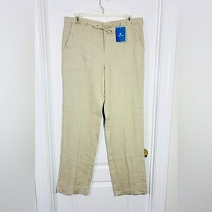 NWT Toscano LINEN Drawstring Pants Tan Men’s Medium